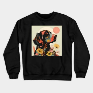 70s Flat-coated Retriever Vibes: Pastel Pup Parade Crewneck Sweatshirt